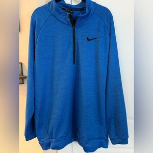 Nike Men's Blue Performance Mens Dri Fit Half Zip Long Sleeve
